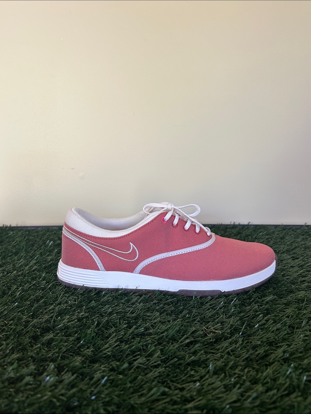 Nike Women's Coral Red Lace-Up Casual Sneaker